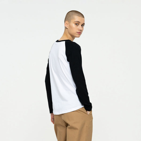 Santa Cruz  LS Tee Shirt Free Spirit Floral Baseball White/Black Small Sample 50% OFF