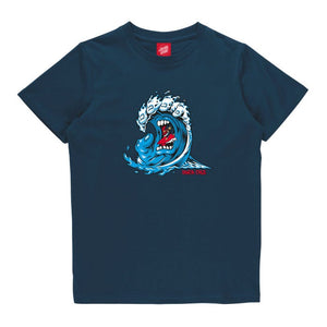 Santa Cruz Youth Screaming Wave Front T-Shirt Tidal Teal