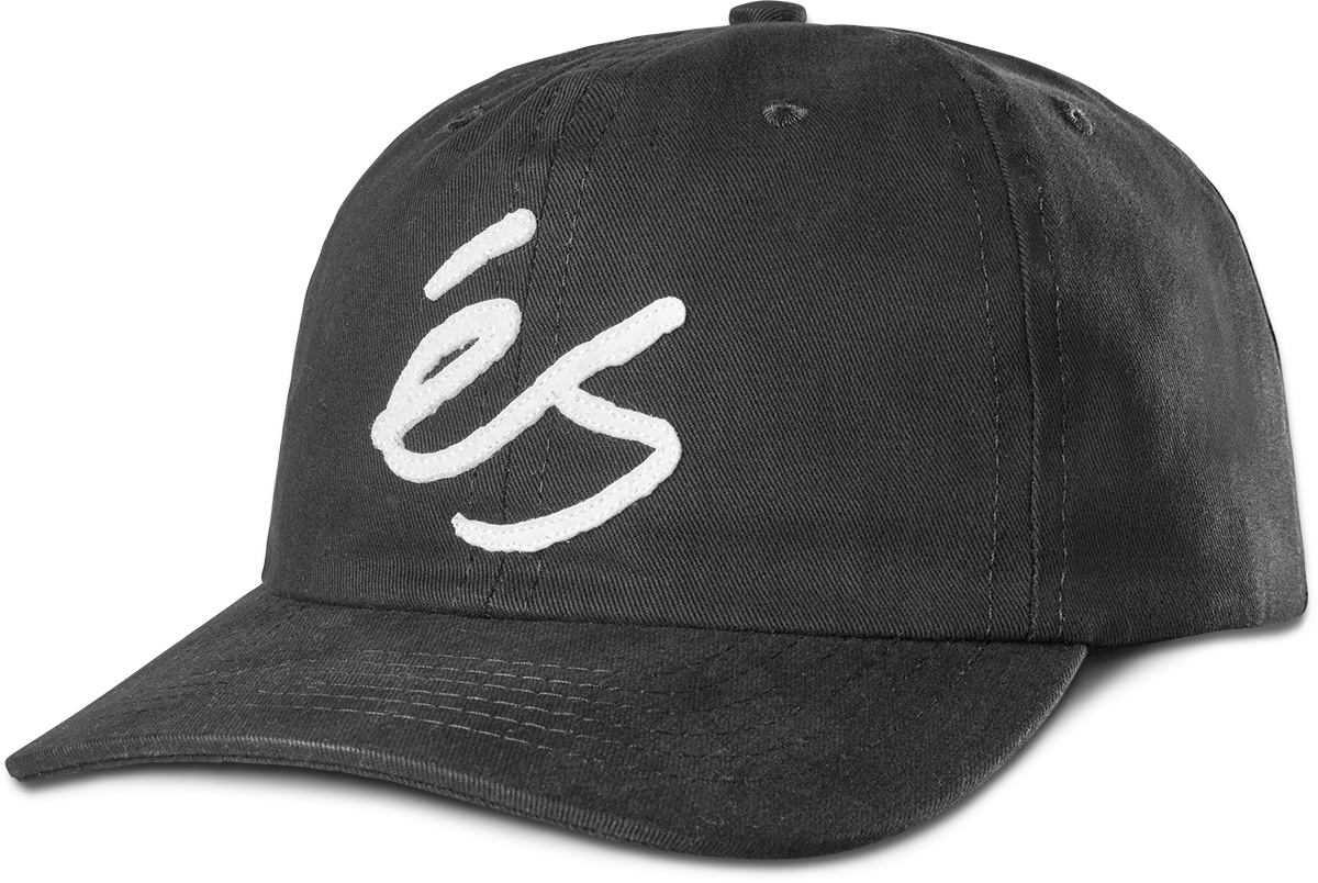 éS Script Applique Snapback Cap Black