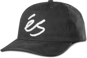 éS Script Applique Snapback Cap Black