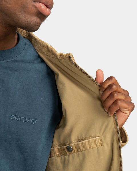 Element Mens Parker Cord Coaches Jacket Medium Khaki Sample 50% off