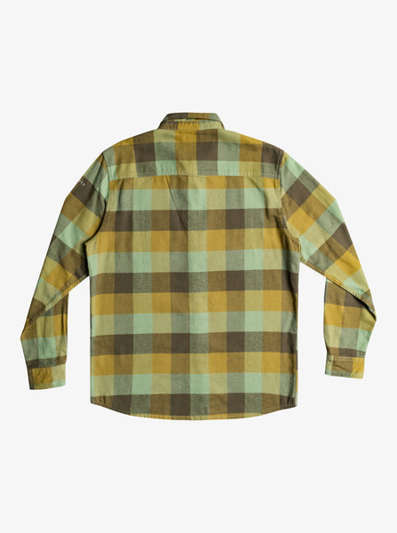 Quiksilver Mens Motherfly Long Sleeve Flannel Shirt Green EQYWT04330GKT2