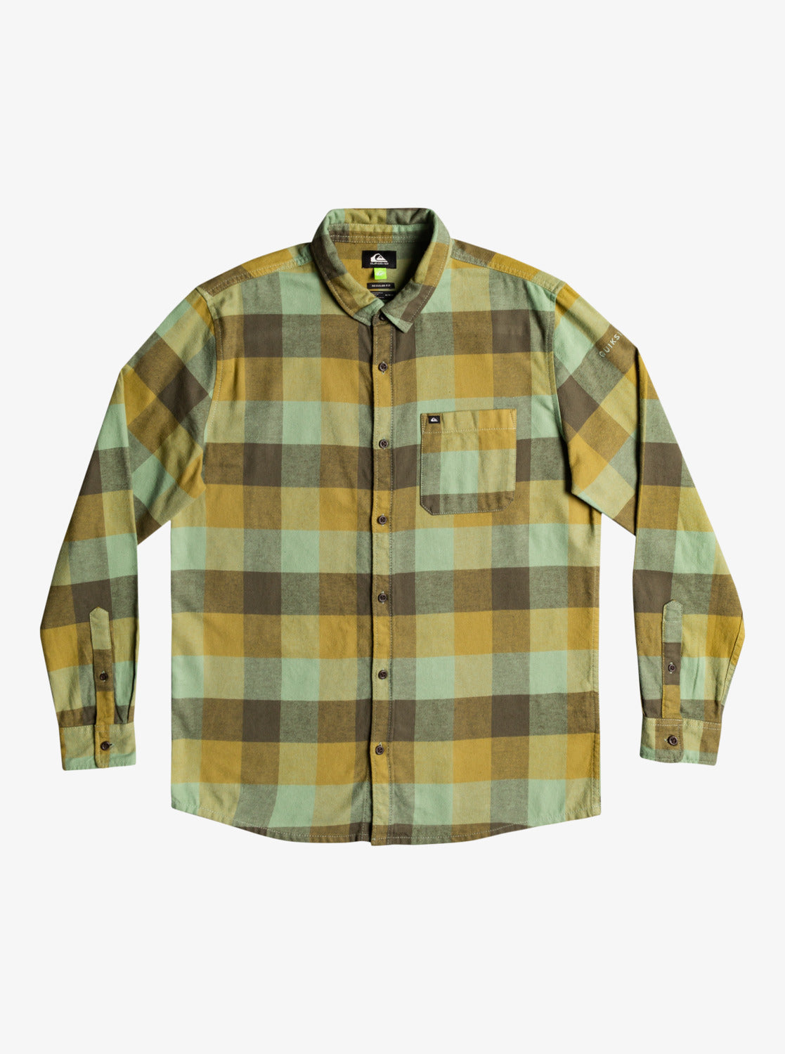Quiksilver Mens Motherfly Long Sleeve Flannel Shirt Green EQYWT04330GKT2