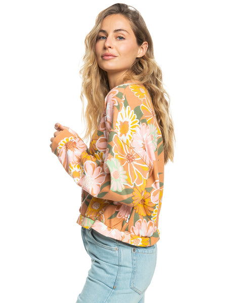 Roxy Womens Off to the Beach Sweatshirt Toasted Nut ERJFT04595CKN8