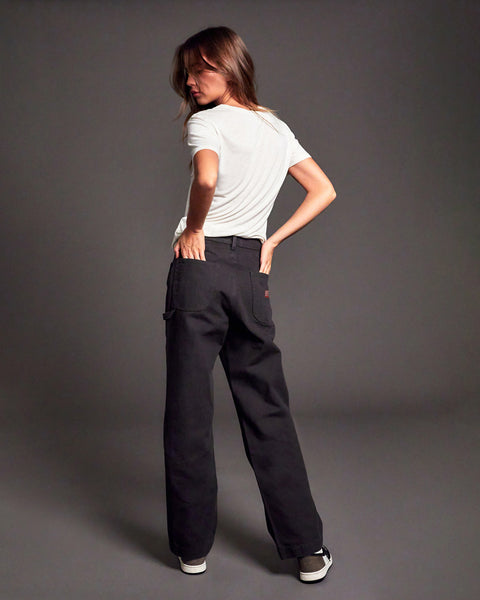 RVCA Stella Maxwell Ballin Chain Women's Trousers 26" SAMPLE Washed Black