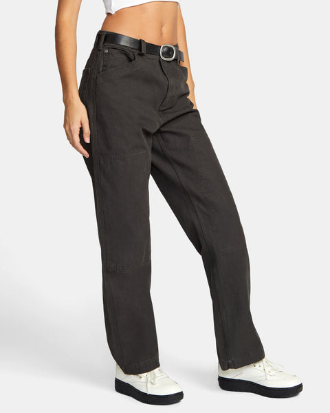 RVCA Stella Maxwell Ballin Chain Women's Trousers 26" SAMPLE Washed Black