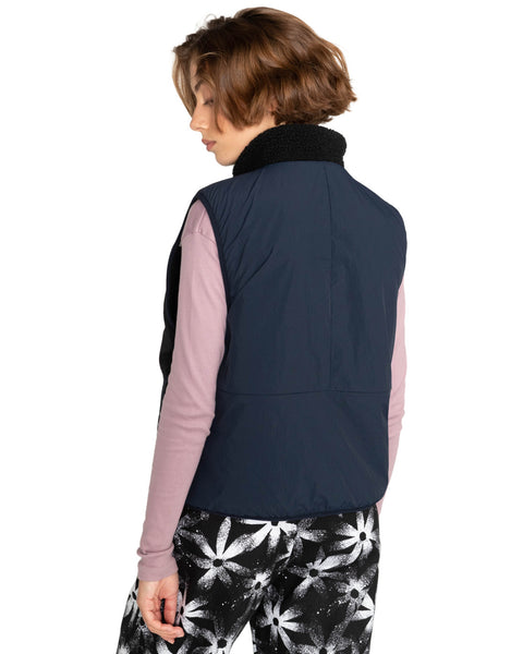 Element Wolfboro Womens Reversible Lake Zip Up Sherpa Vest Gilet Small F3WAA7