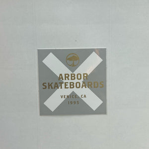 Arbor Skateboards sticker grey and gold