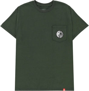 Spitfire tee shirt pocket Yin Yang Forest Green/Black/White