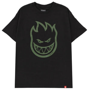 Spitfire tee shirt Bighead Olive Print on Black