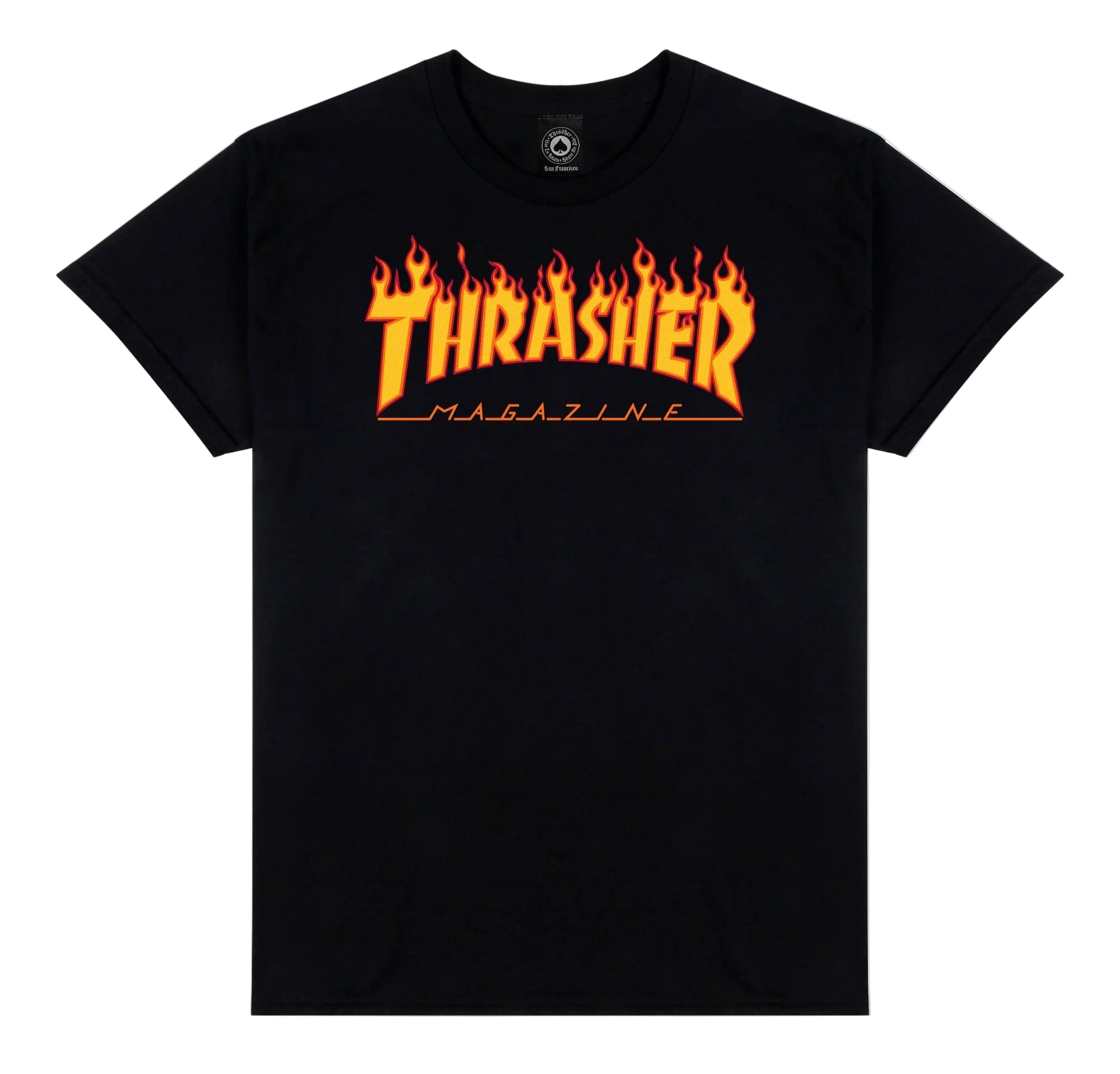 Thrasher tee shirt Flame Logo Black