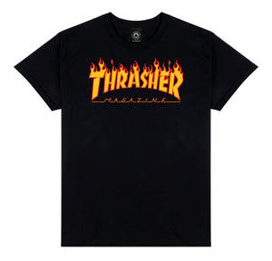 Thrasher tee shirt Flame Logo Black