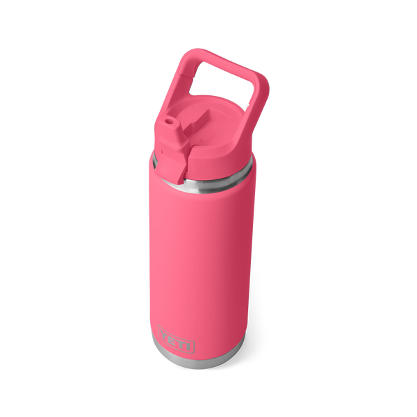 Yeti Rambler Straw Bottle Insulated Tropical Pink 26oz