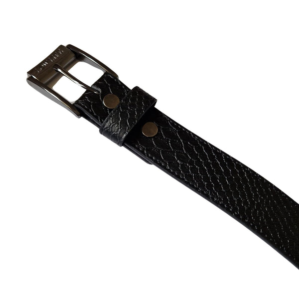 Lowlife leather belt Snakeskin Black