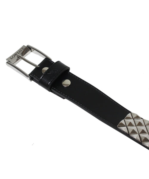 Lowlife leather belt Armored Black / SIlver