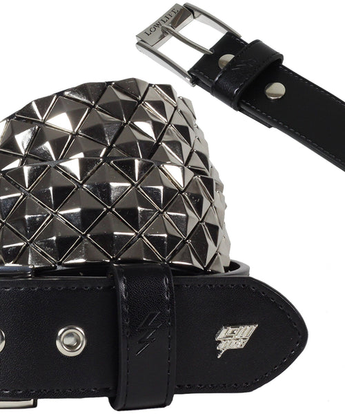 Lowlife leather belt Armored Black / SIlver