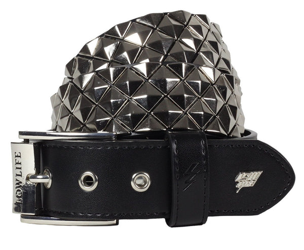 Lowlife leather belt Armored Black / SIlver
