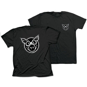 Pig Wheels Mens Pig Head T-Shirt Black