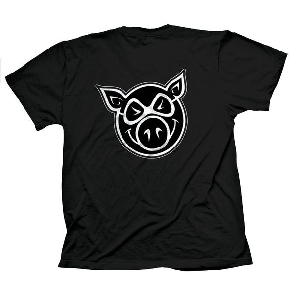 Pig Wheels Mens Pig Head T-Shirt Black