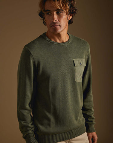 Pullin Mens Jumper Pocket Army