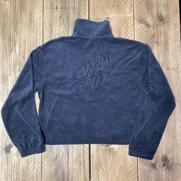 Santa Cruz Women's Opus Dot 1/2 Zip Crew Black Wash Size 8 Sample 50% Off SCW-C1368