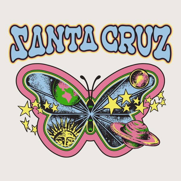 Santa Cruz Womens T-Shirt Galactic Butterfly White