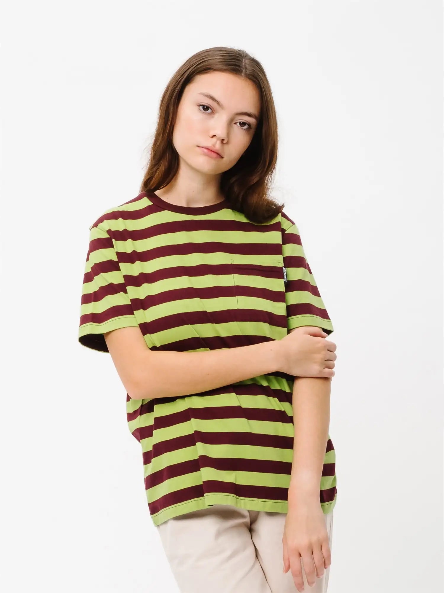 Santa Cruz Classic Strip Pocket Womens T-shirt Size 8 Sample 50% Off