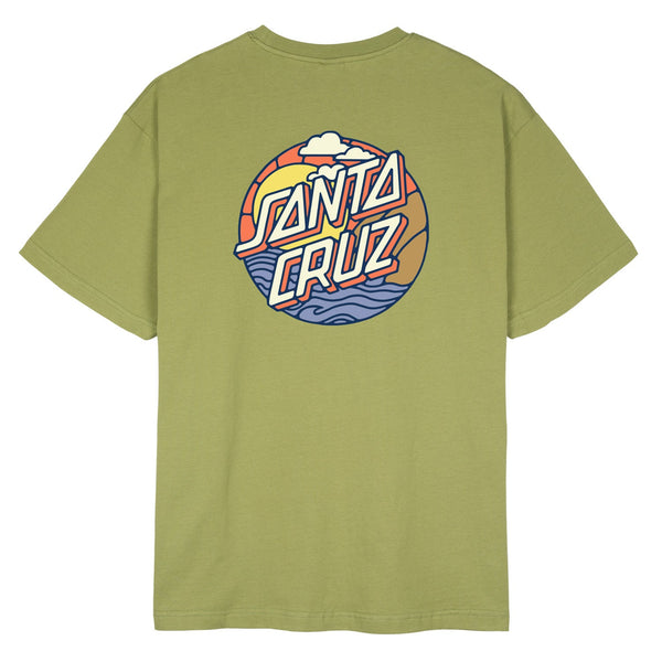 Santa Cruz T-Shirt Cliff View Dot Adult Bay Leaf