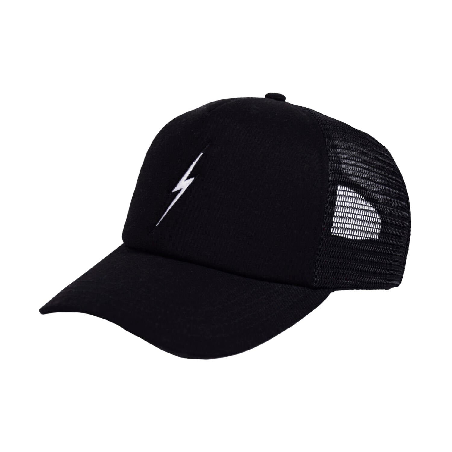 Lightning Bolt Breeze Trucker Black Cap One Size 99AMACAP012K00