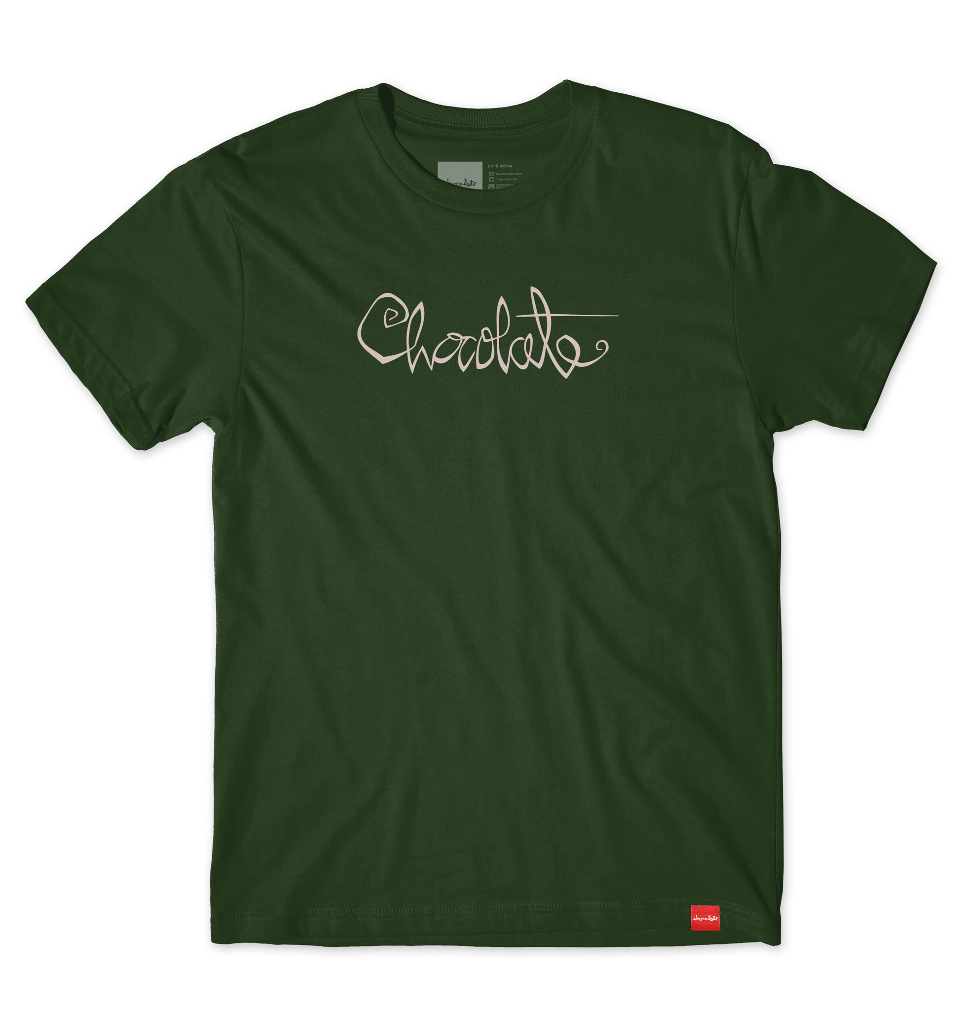 Chocolate skateboard Script Tee shirt Forest