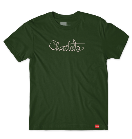 Chocolate skateboard Script Tee shirt Forest