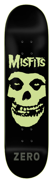 Zero skateboard deck Misfits Fiend Skull Glow in the dark 8.25"