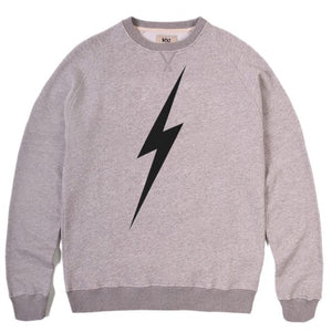 Lightning Bolt Forever Crew Sweater Heather Grey 99AMASWE001