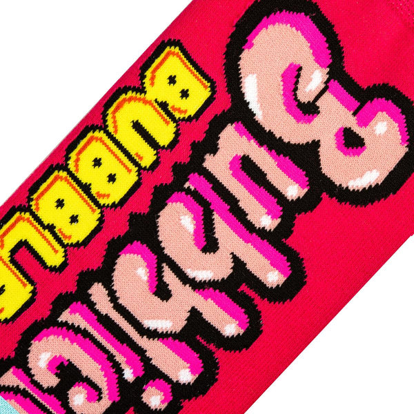 Odd Sox Mens Crew Socks Bubblicious Gum Pink/Red 33506MONCD