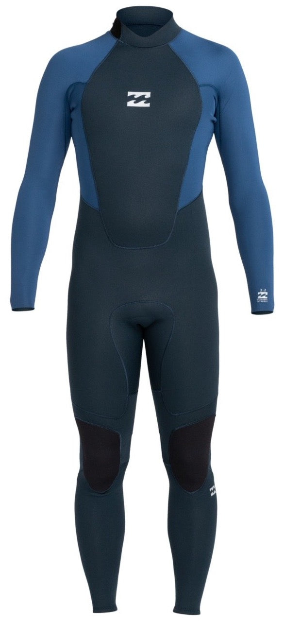 Billabong Youth Boys 3/2 Launch Back Zip Flat Lock Wetsuit Navy 043B19-NAVY