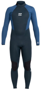 Billabong Youth Boys 3/2 Launch Back Zip Flat Lock Wetsuit Navy 043B19-NAVY