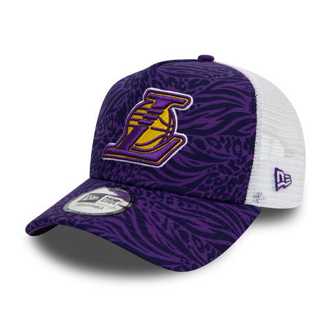 New Era 9Forty Cap Los Angeles Lakers Hook All Over Print Trucker Purple 12380780