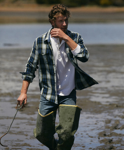 Outerknown Blanket Shirt Marine Feliz Plaid 1310023WMFE
