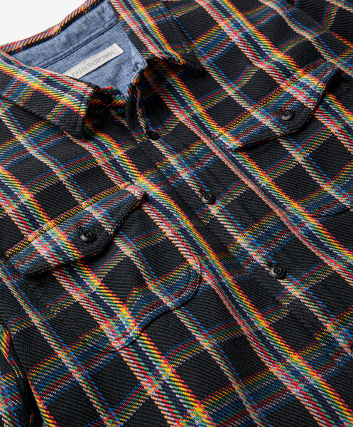 Outerknown Blanket Shirt True Black Rainbow Plaid 1310023WTBR