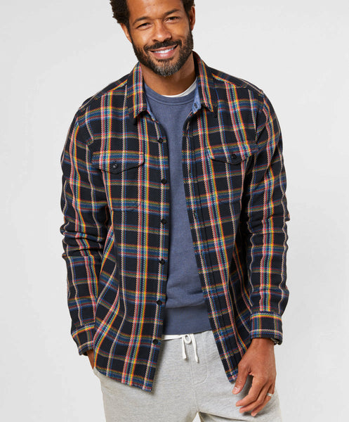 Outerknown Blanket Shirt True Black Rainbow Plaid 1310023WTBR