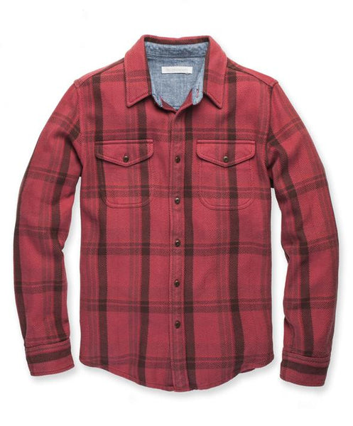 Outerknown Blanket Shirt Dusty Red Cusco Plaid 1310023-DRC