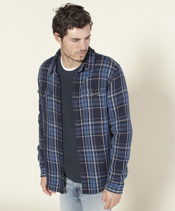 Outerknown Blanket Shirt Midnight Bayview Plaid 1310023-MBP