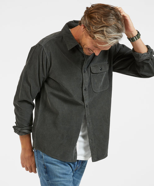 Outerknown Seventyseven Cord Shirt Faded Black 1310161FDM