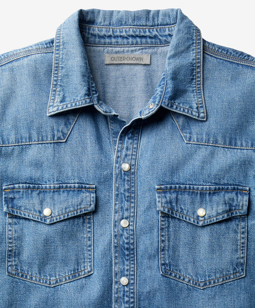 Outerknown Westerly Denim Shirt Authentic Blue 1310169-AUB