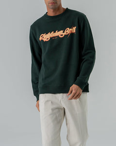 Lightning Bolt - Script Fleece Crew Green - 20SMASWE013