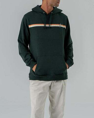 Lightning Bolt Stripe Fleece Hoodie Green 20SMASWH003