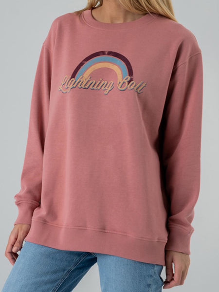 Lightning Bolt Ladies Rainbow Fleece Crew 20SWOSWE004P02000