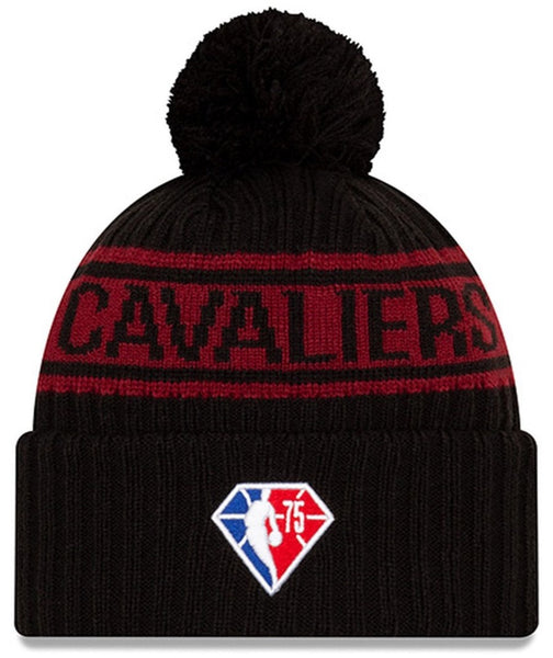 New Era Cleveland Cavaliers NBA Draft Edition Pom Knit Beanie Hat Black 60143869