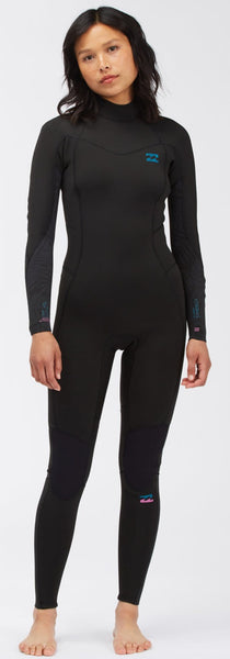 Billabong Women’s 3/2mm Synergy Back Zip Wetsuit Black Palms C43G52BIP2