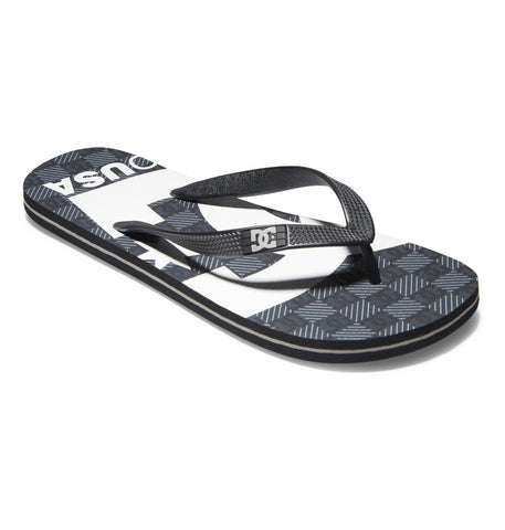 DC Shoes Spray Graffik Mens Flip Flops Black Grey White 303276